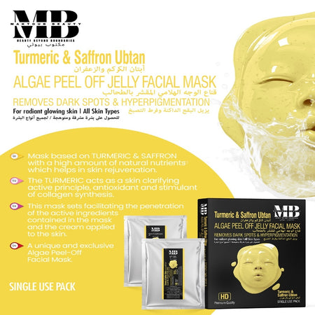 Turmeric & Saffron Ubtan Algae Peel Off Jelly Facial Mask